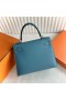 Kelly Epsom D2 Denim blau Silber Hardware-25cm Volle Handgemachte Phw