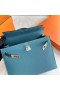 Kelly Epsom D2 Denim blau Silber Hardware-25cm Volle Handgemachte Phw