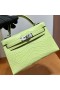 Mini Kelly Matte alligator-Krokodil-9R, Knospe, gelb, Silber Hardware-19cm Voll Handgemachte Phw