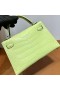 Mini Kelly Matte alligator-Krokodil-9R, Knospe, gelb, Silber Hardware-19cm Voll Handgemachte Phw