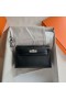 Mini Kelly Pochette Swift Ck89 Schwarz Silber Hardware-25cm Volle Handgemachte Phw