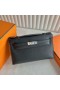 Mini Kelly Pochette Swift Ck89 Schwarz Silber Hardware-25cm Volle Handgemachte Phw