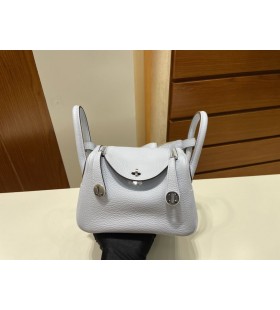Mini-lindy TC Blau blass Silber-Hardware-20cm Volle Handgemachte