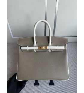 Birkin Epsom ck18 etoupe & craie Gold Hardware GHW 25cm Volle Handgemachte
