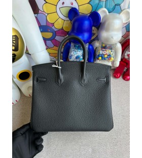 Birkin Togo ck89 Noir Silber Hardware PHW 25cm Volle Handgemachte