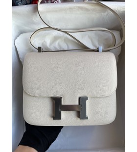 Constance Epsom ck10 Cremig-weiÃ-Silber-Hardware-24cm Volle Handgemachte