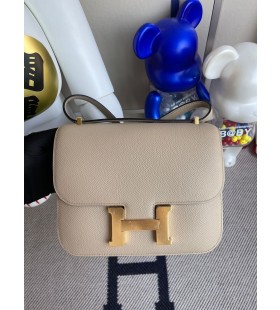 Constance Epsom S2 Trench Grau Gold-Hardware GHW 18cm Volle Handgemachte