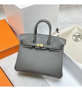 Birkin Epsom 0L Grau meyer-Gold-Hardware-Ghw 25cm Volle Handgemachte
