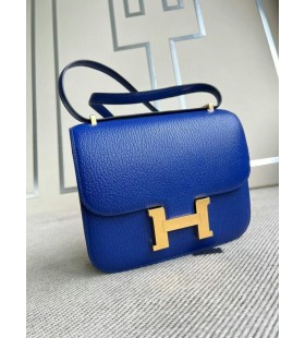 Konstanz Chevre 7T Hell-blau-Gold-Hardware-18cm Volle Handgemachte