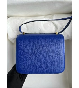 Konstanz Chevre 7T Hell-blau-Gold-Hardware-18cm Volle Handgemachte