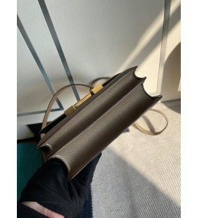 Constance Epsom Ck18 Etoupe Grau Gold-Hardware-18cm Volle Handgemachte