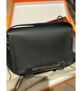 Geta Chevre ck89 Schwarz Silber Hardware 20cm Volle Handgemachte