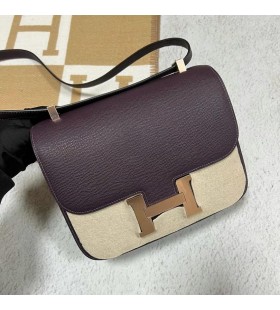 Constance Epsom Ck59 grape purple Rose Gold Hardware 24cm Volle Handgemachte