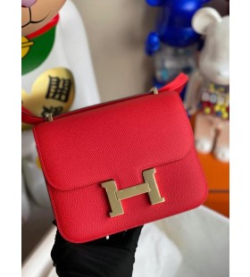 Constance Epsom S5 Tomaten-rot-Gold-Hardware-Ghw 18cm Volle Handgemachte