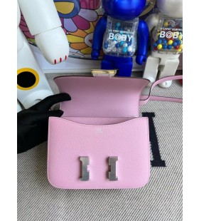 Constance Epsom X9 Malve lila Silber Hardware Phw 18cm Volle Handgemachte