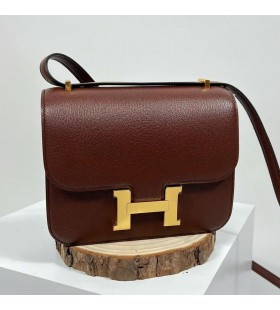 Konstanz Chevre Ck41 rötlich Braun & Ebony Gold Hardware PHW 18cm Volle Handgemachte