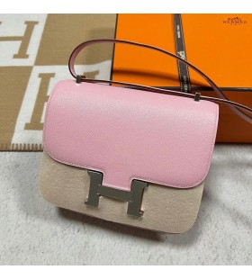 Konstanz Chevre 3Q Neue rosa Silber Hardware Phw 18cm Volle Handgemachte