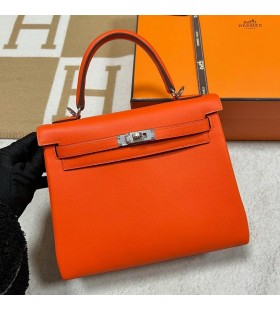 Kelly Swift 9J Orange Silber Hardware-25cm Volle Handgemachte