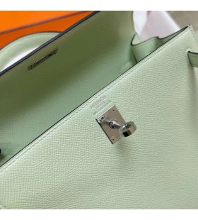 Kelly Epsom 0S hellgrün Silber Gold Hardware Phw 25cm Volle Handgemachte
