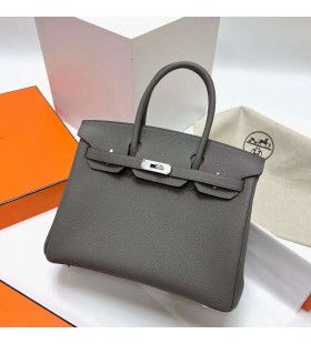 Birkin Togo 8F tinware Grau Silber Hardware Phw 30cm Volle Handgemachte