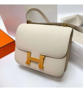 Constance Epsom Ck10 Cremig WeiÃ-Gold-Hardware-Ghw 24 cm Volle Handgemachte