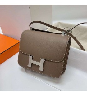 Constance Epsom Ck18 Etoupe Grau Silber Hardware Phw 24cm Volle Handgemachte