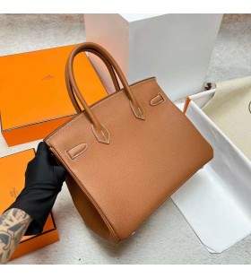 Birkin Togo Ck37 Golden Braun Silber Hardware Phw 30cm Volle Handgemachte