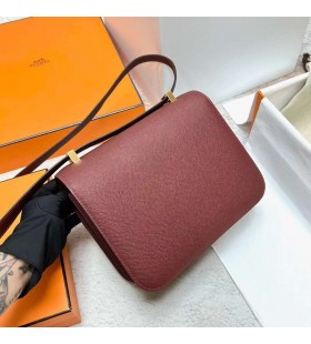Constance Epsom Ck55 Bordeaux rot Gold Hardware Ghw 24 cm Volle Handgemachte