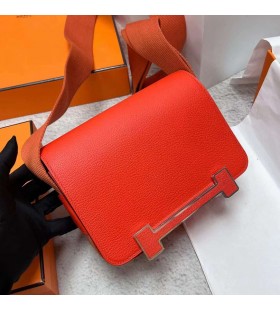 Geta Chevre J9 Bright Orange Silber Hardware Phw 20cm Volle Handgemachte