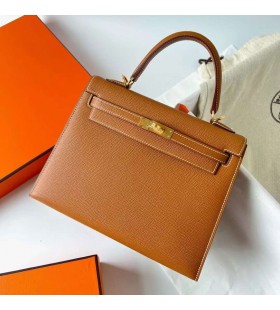 Kelly Epsom Golden Brown Gold Hardware Ghw 25cm Volle Handgemachte