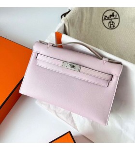 Mini Kelly Pochette Epsom 09 Light purple pink Silver Hardware Phw 22cm Volle Handgemachte