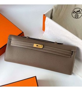 Kelly cut Epsom Ck18 Etoupe Grau Gold-Hardware Ghw 31cm Volle Handgemachte