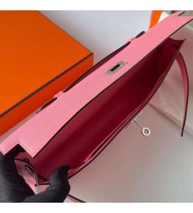 Kelly cut Epsom 1Q Cremige Rosa Silber Hardware Phw 31cm Volle Handgemachte