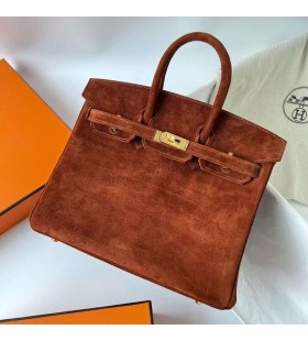Birkin Suede Teddy Farbe Gold Hardware 25cm Ghw Volle Handgemachte
