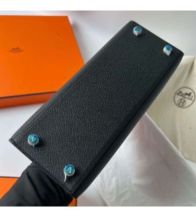 Kelly Epsom Ck89 Schwarz-Gold-Hardware-Ghw 25cm Volle Handgemachte