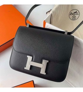 Constance Epsom Ck89 Schwarz Silber Hardware Phw 24cm Volle Handgemachte