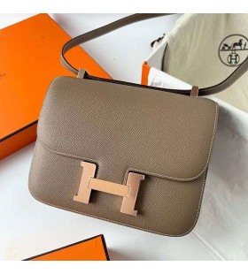 Constance Epsom Ck18 Etoupe Grau Rose Gold Hardware Rghw 24cm Volle Handgemachte