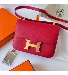 Constance Epsom Q5 Helle Rot Gold Hardware Ghw 1-24cm Volle Handgemachte
