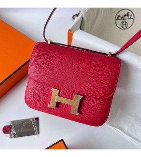 Constance Epsom Q5 Helle Rot Gold Hardware Ghw 1-19cm Volle Handgemachte