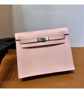 Taschen Kelly danse Evercolor 3Q Neue Rosa Silber Hardware-22cm Voller Handgemachte Phw