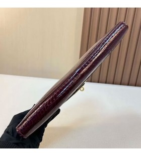 Taschen Kelly cut shiny Porosus verglichen F5 Bräunlich rot Gold Hardware 31cm Voll Handgemachte Ghw