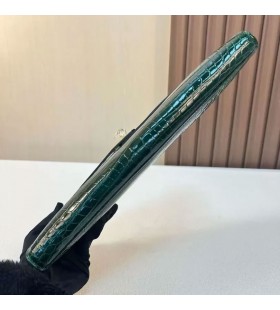 Kelly cut shiny nilo crocodile Ck67 Deep Green Gold Hardware 31cm Voll Handgemachte Ghw