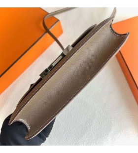 Taschen Constance elan Epsom Ck18 Etoupe Grau Silber Hardware-23cm Voll Handgemachte Phw