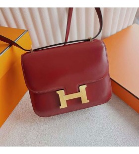 Konstanz Glänzenden Kasten Ck55 Bordeaux rot Gold Hardware 18cm Voll Handgemachte Ghw