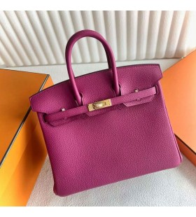 Taschen Birkin Togo L3 Rose Lila-Rosa-Gold-Hardware-25cm Volle Handgemachte Ghw