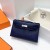 Mini Kelly Pochette Strauà Ck73 Edelstein Blau Silber Hardware Phw 22cm Volle Handgemachte