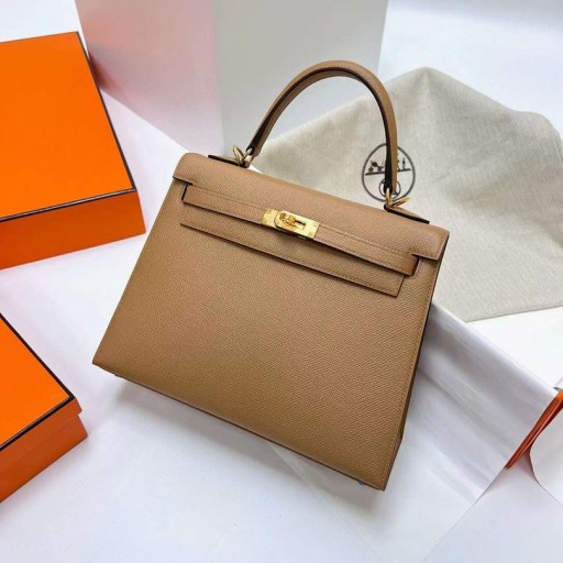 Kelly Epsom 0M Βαθιά χακί Χρυσό Υλικό Ghw 25cm Πλήρες Χειροποίητο