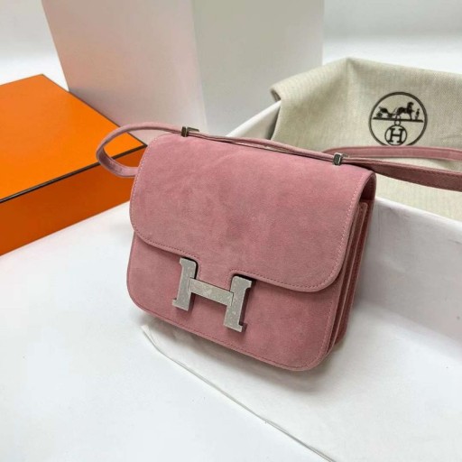 Constance Suede Ροζ Τριαντάφυλλο Ασημένιο Υλικό Phw 18cm Πλήρες Χειροποίητο