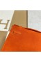 Μίνι Κέλι Pochette Σουέτ Ck93 Πορτοκαλί Χρυσό Υλικό 22cm Πλήρες Χειροποίητο