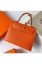 Kelly Epsom Ck93 Πορτοκαλί Χρυσό Υλικό Ghw 25cm Πλήρες Χειροποίητο